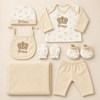 Hello Mama Little Prince 7-Piece Winter Newborn Baby Boy Set – 100% Soft Cotton | 0–3 Months