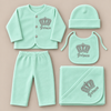Hello Mama Prince 5-Piece Fleece-Lined Baby Gift Set - 100% Cotton, Warm and Soft - (Available in 4 Colors)