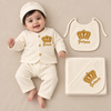Hello Mama Prince 5-Piece Fleece-Lined Baby Gift Set - 100% Cotton, Warm and Soft - (Available in 4 Colors)